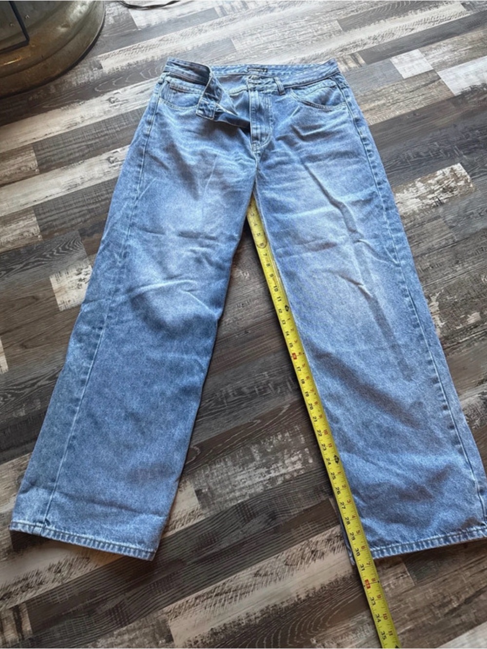 High-Rise Wide Leg Jeans in Light Blue Denim